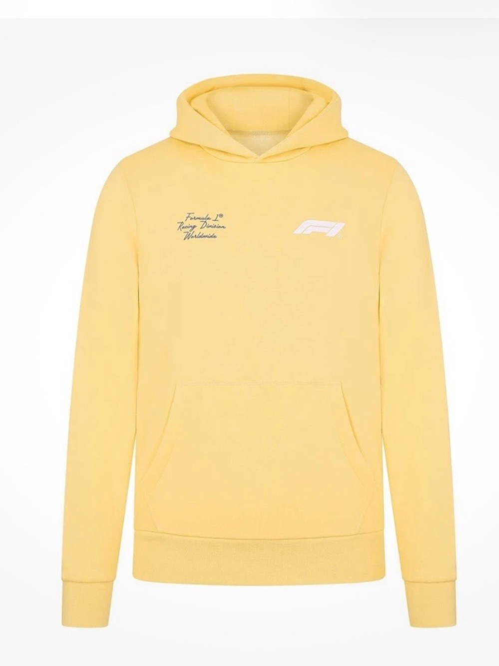 F1 Yellow Pullover Hoodie with Front Pocket